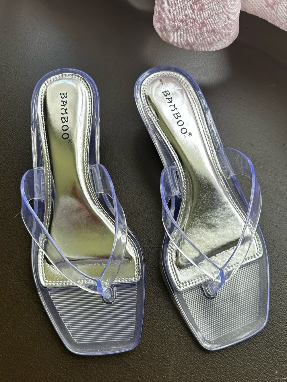 BAMBOO Clear Jelly Slide Sandals